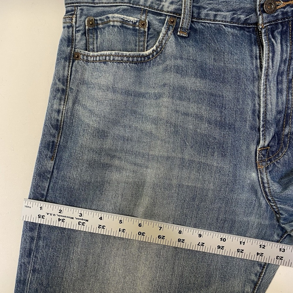 Lucky Brand 361 Vintage Straight Jeans Men 36x31 Blue Distressed Relaxed - Picture 10 of 14